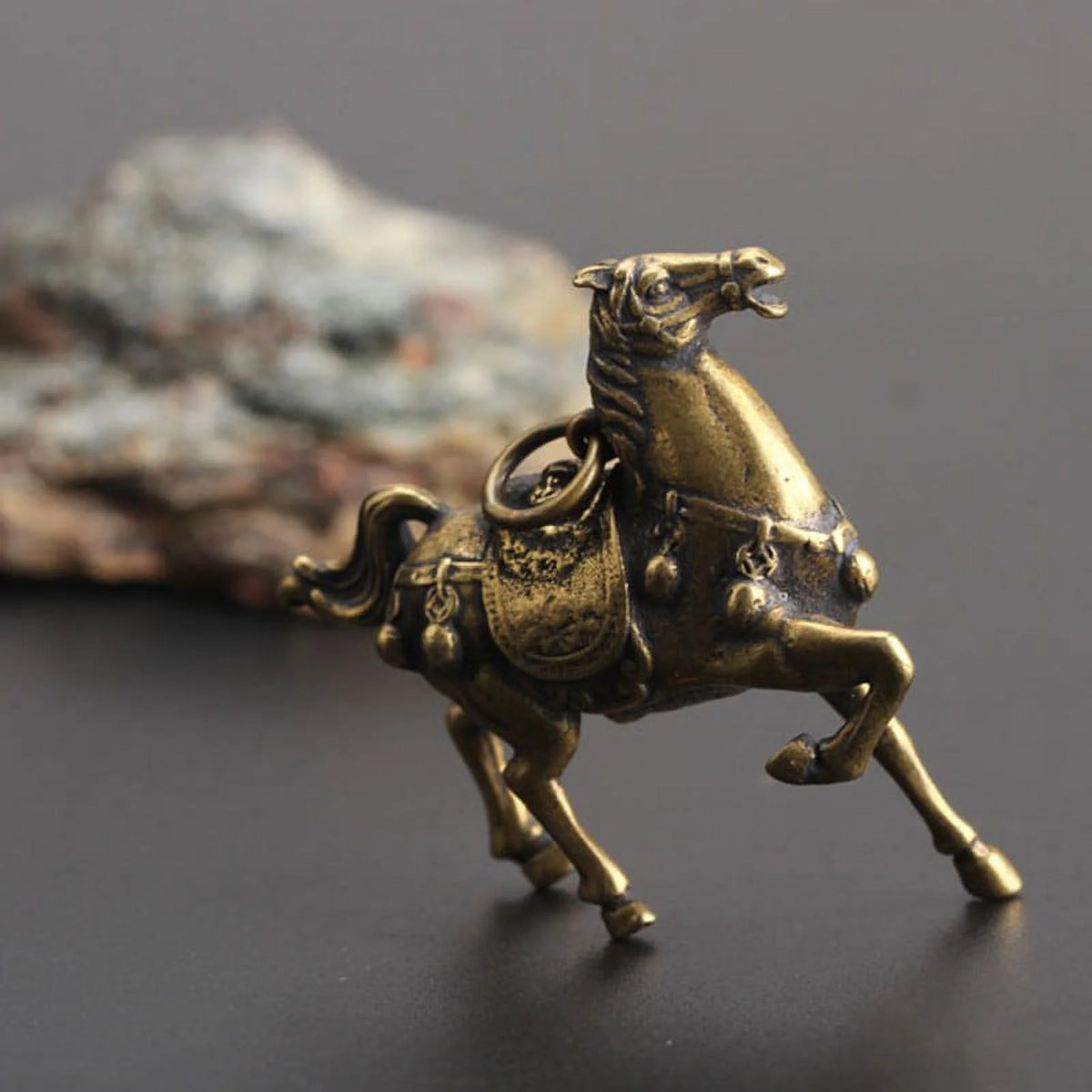 Solid Copper Race Horse Miniature Figurines Desk Decor Ornament Handmade Crafts X248411