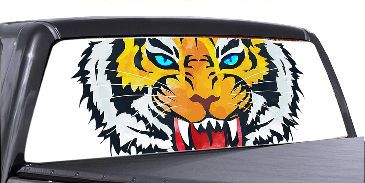 Truck Back Window Tint Decal, Perforated Wrap Sticker, 53x14 Inch Pack of 2 J24237