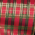 Red and Green Tartan Wired Craft Ribbon 20 Yards H78200