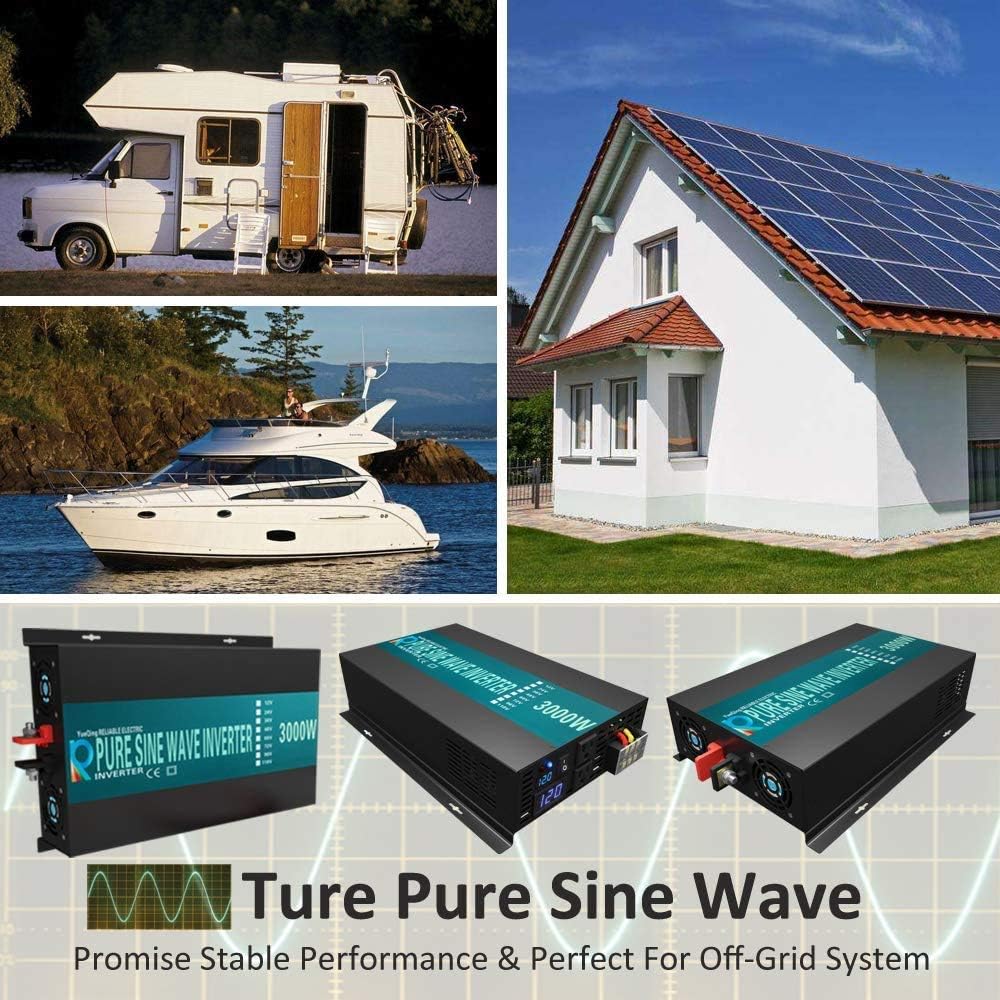 3000W 48V 120V Pure Sine Wave Power Inverter with 2 AC Outlets L394247