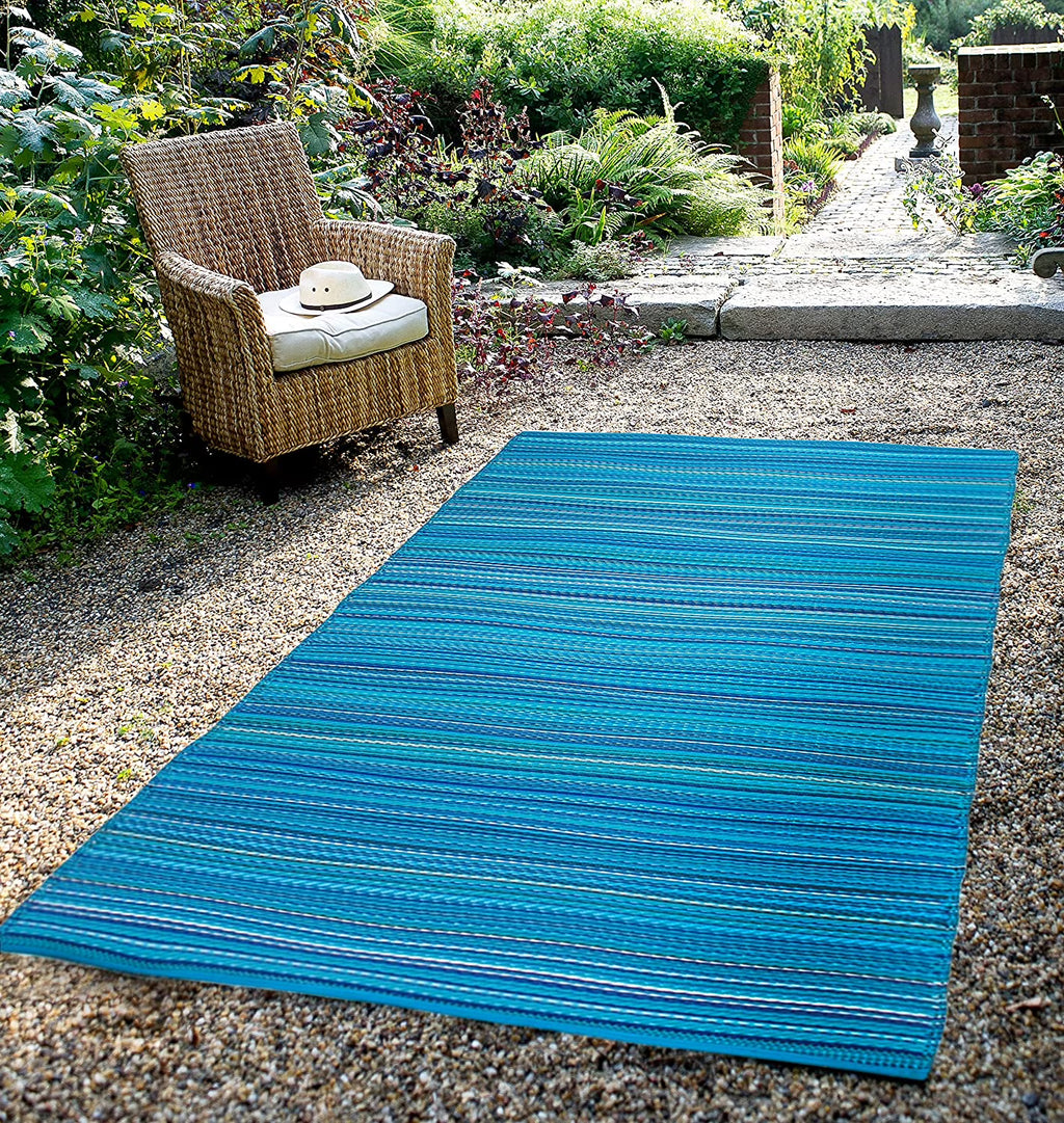 Turquoise 6 x 9 ft Waterproof Outdoor Rug M441885