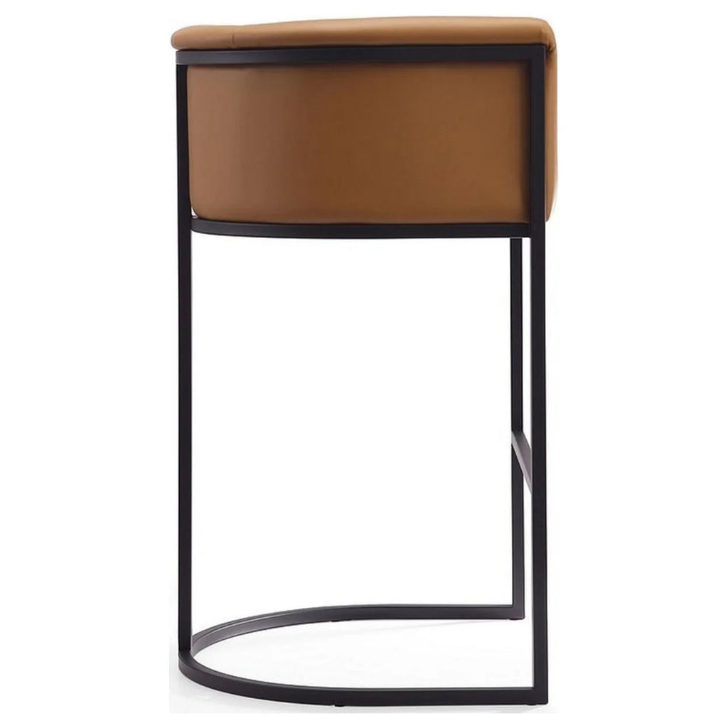 Camel and Black Metal Barstool Set of 2 H493649