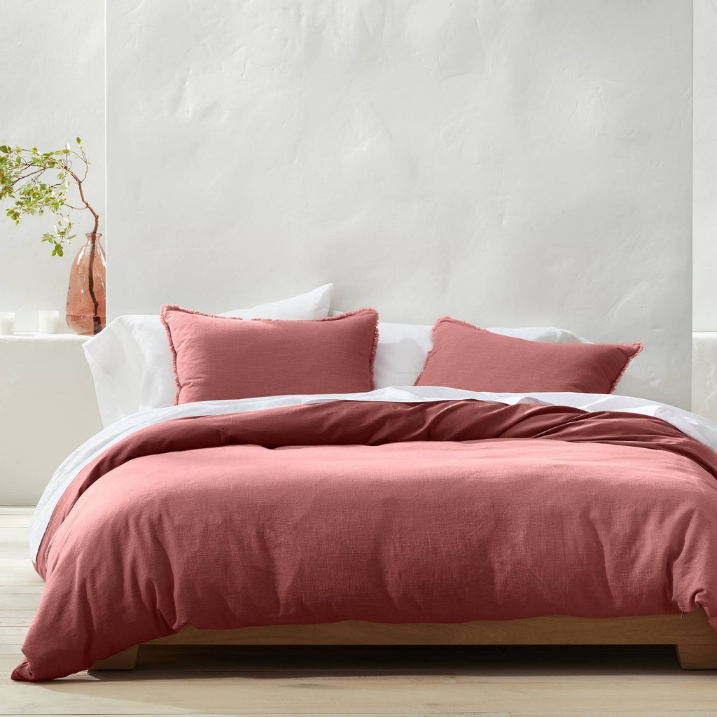 Rose Full/Queen Linen Blend Duvet & Sham Set G8301