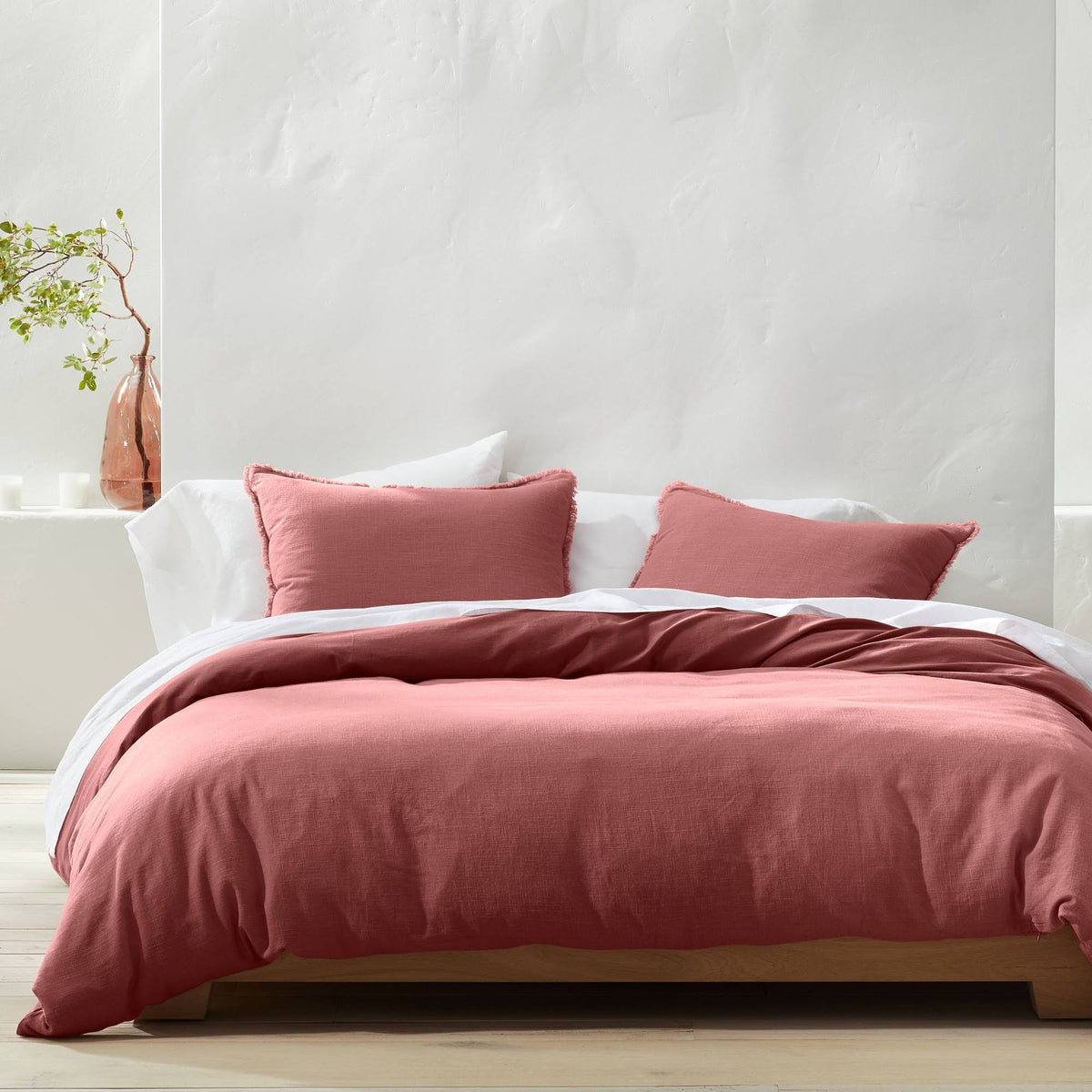 Rose Full/Queen Linen Blend Duvet & Sham Set G8301