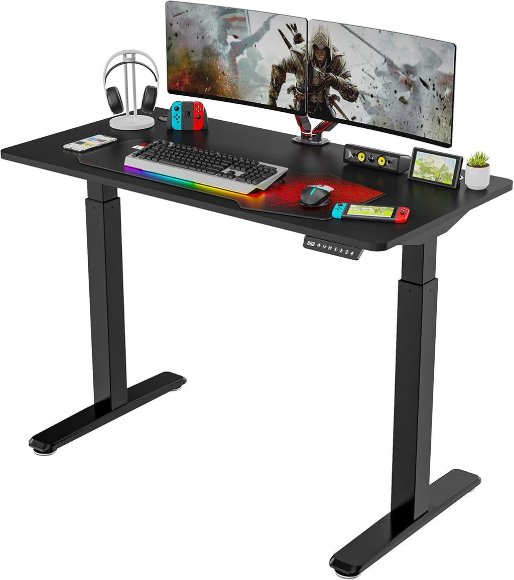 Black 60 inch Gaming Computer Desk with Carbon Fiber Surface R881