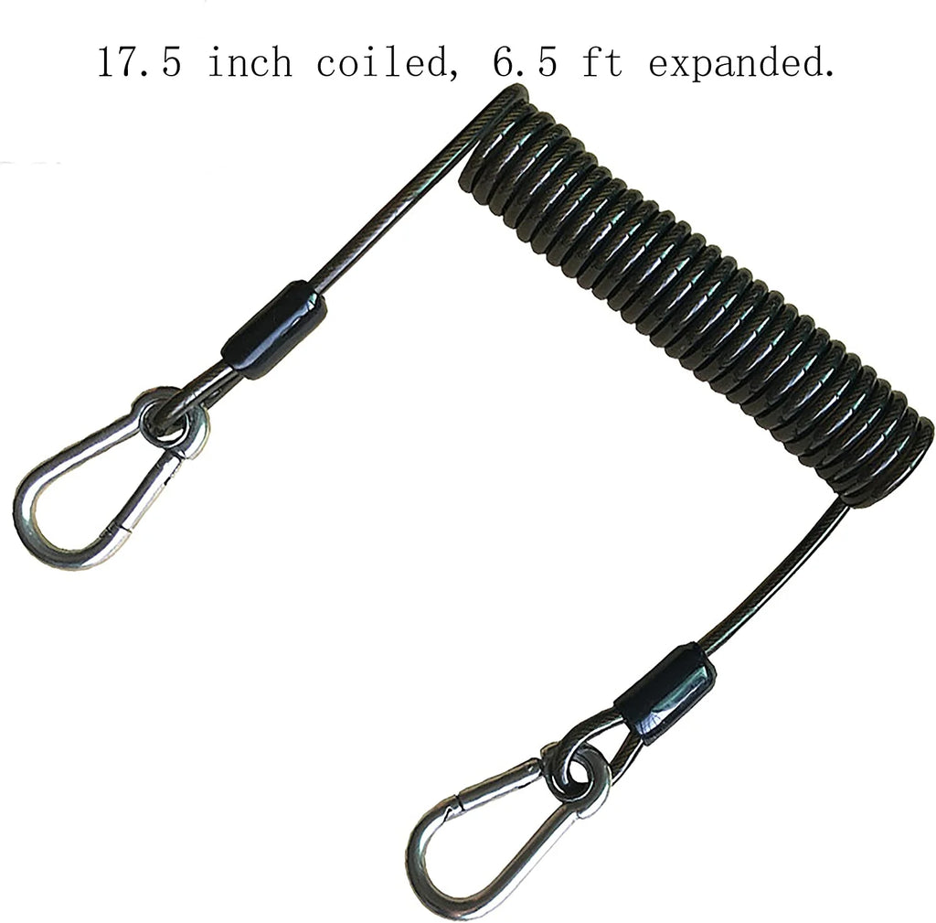 Retractable Coiled Tool Lanyard with Carabiner -2Pcs H33835