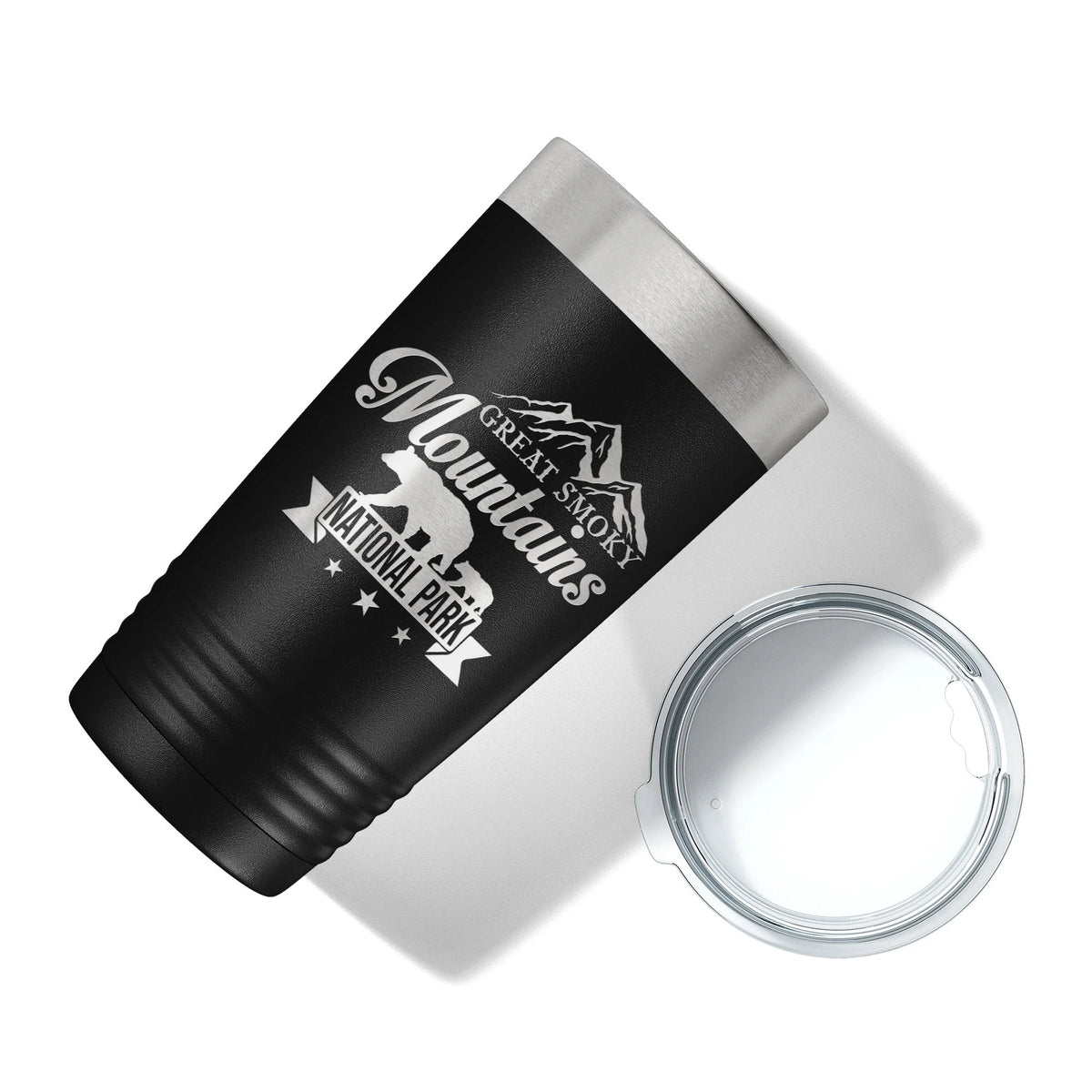Black Insulated Laser Engraved Travel Mug 20 oz D73143