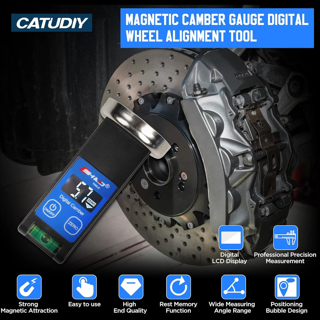 Universal Magnetic Camber Gauge Digital Wheel Alignment Tool with LCD Pack of 2 O1704