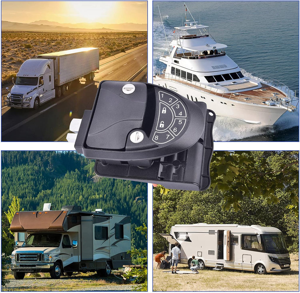 RV Keyless Entry Door Lock with Backlit Keypad and 2 Key Fobs K7828