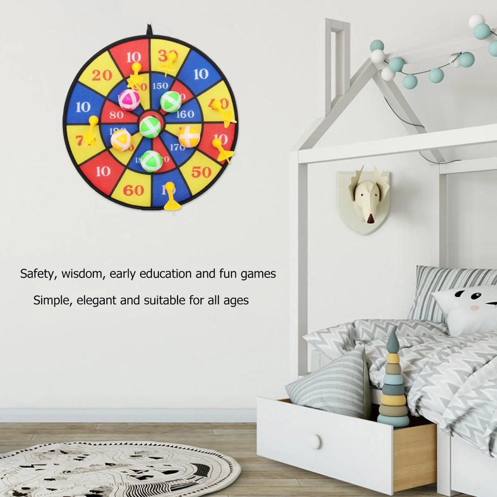 Flocking Dart Board with 4pcs Darts Dartboard Set N265582