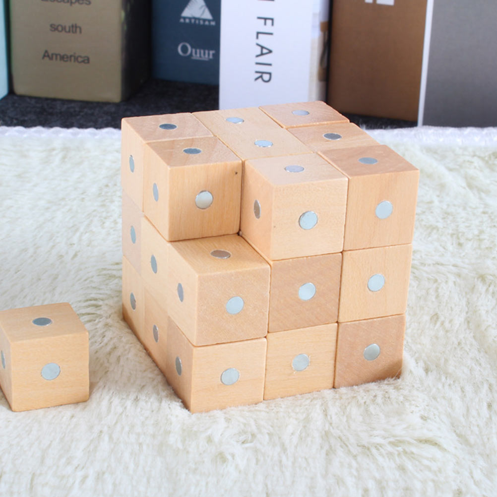 Magnetic Wooden Building Blocks Cube Toys R48925