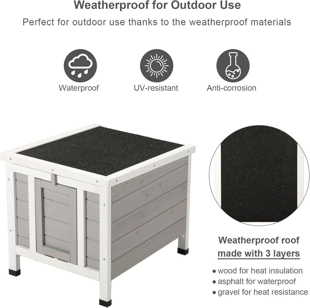White Weatherproof Wooden Bunny Hutch Pet Cage N458