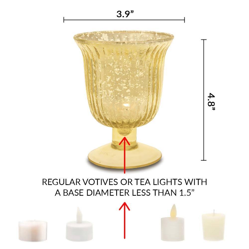 Rustic Red Copper Mercury Glass Urn Candle Holder, Set of 6 Z2783