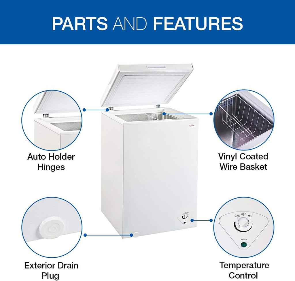 Compact Chest Freezer with Flip-Up Lid, 3.5 Cubic Feet Capacity J3812