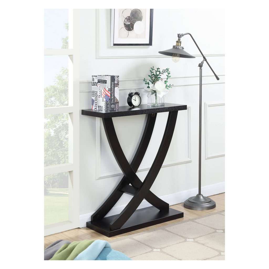 Espresso Cross Step Console Table Y273