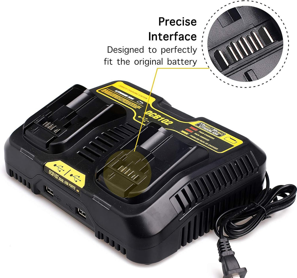 Dual Charger Replacement with 2 USB Ports, Pack of 2 O772060