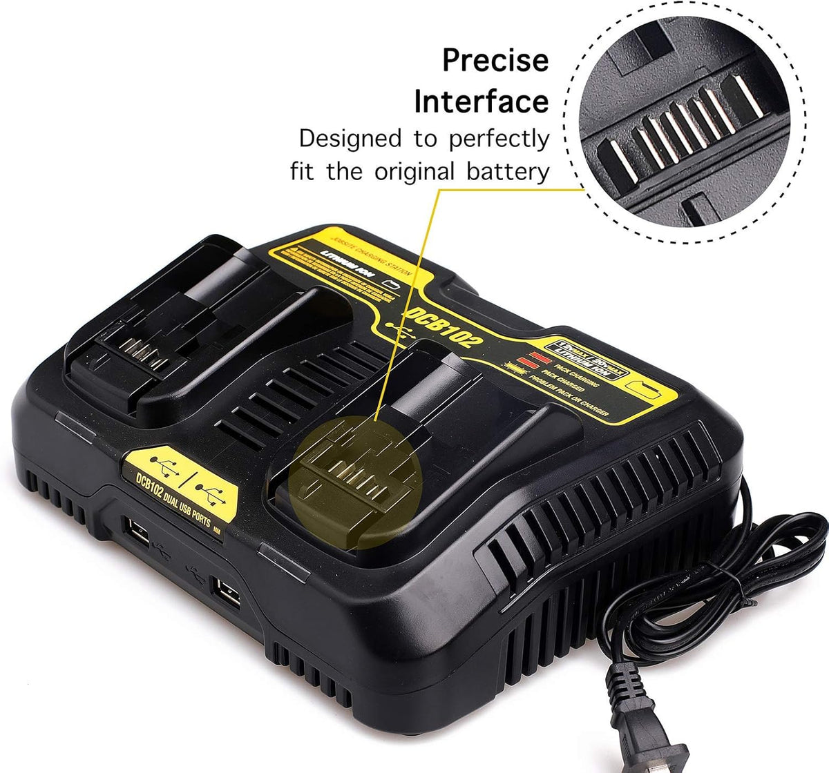 Dual Charger Replacement with 2 USB Ports, Pack of 2 O772060