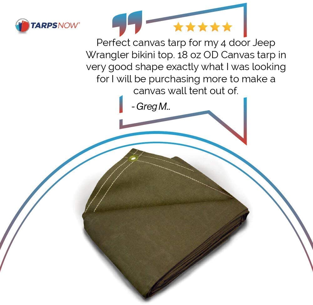 20 Mil Canvas Tarp with Brass Grommet Olive Drab 6'x8' E17298