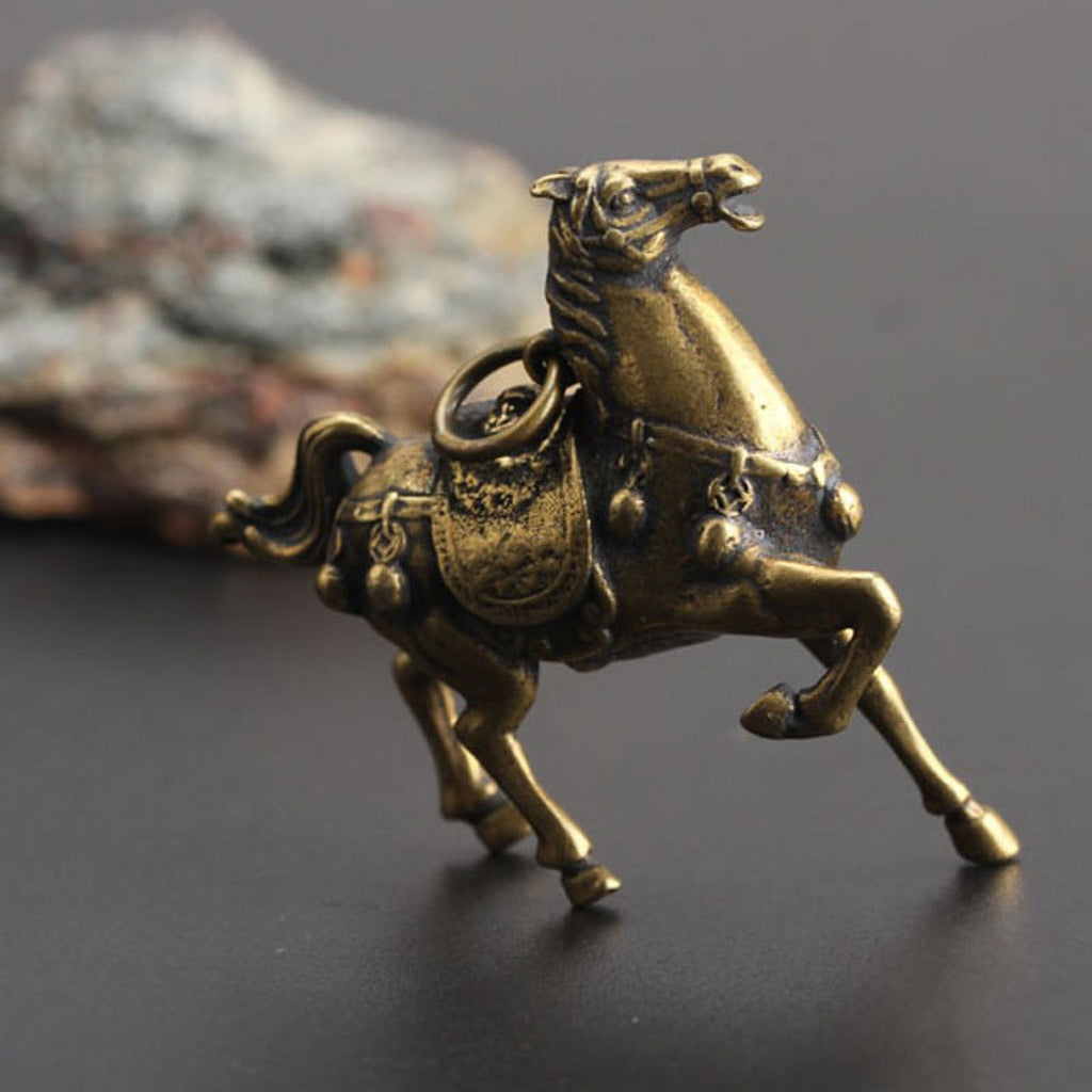 Solid Copper Race Horse Miniature Figurines Desk Decor Ornament Handmade Crafts X248411