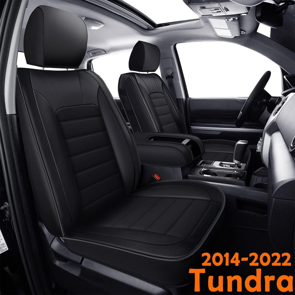 Black Front Faux Leather Seat Covers Q89671