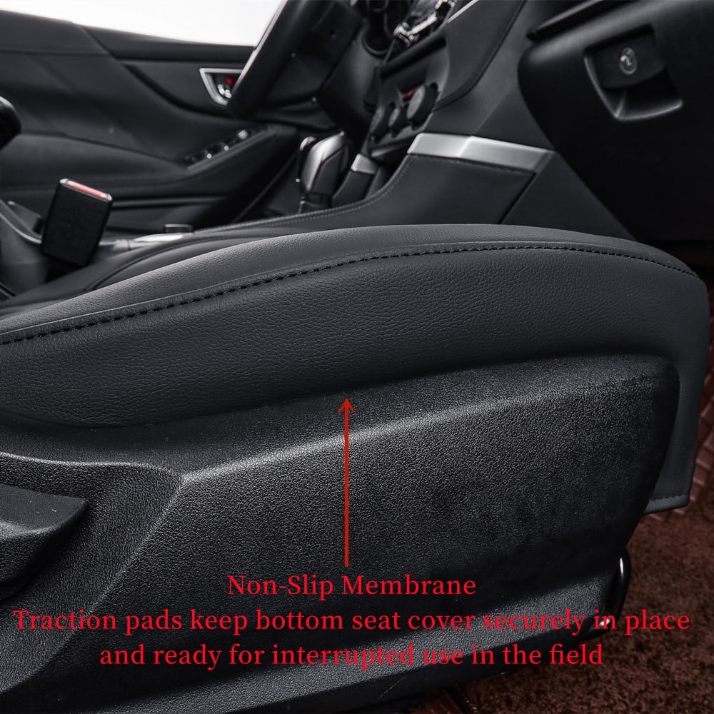 Black/Red Leatherette Full Set Car Seat Covers X4581