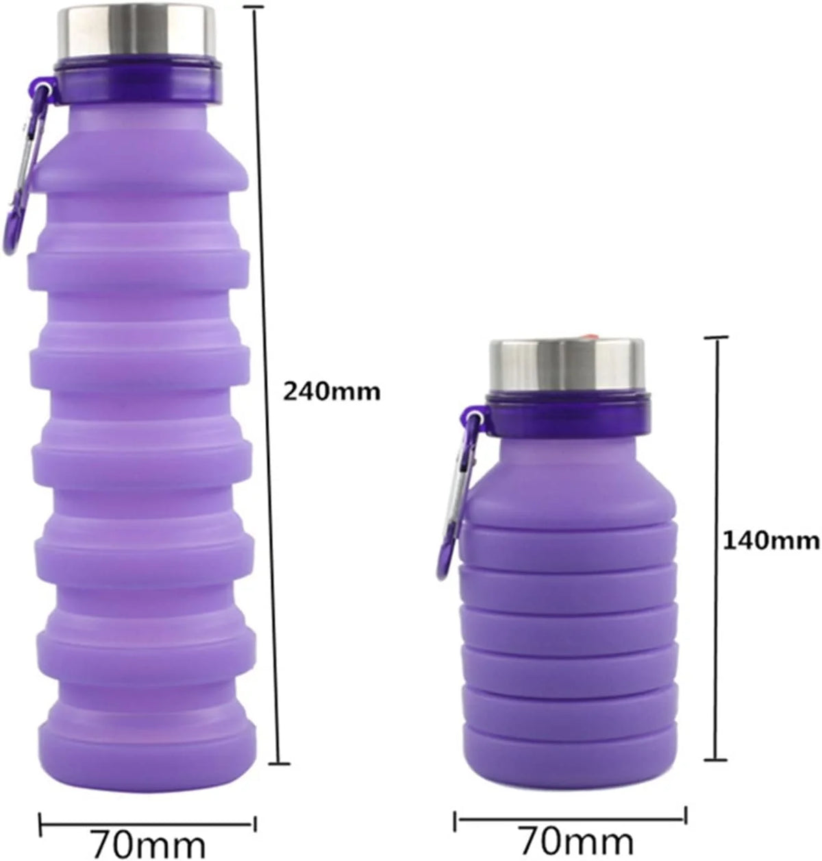 Blue Silicone Collapsible Water Bottle N763