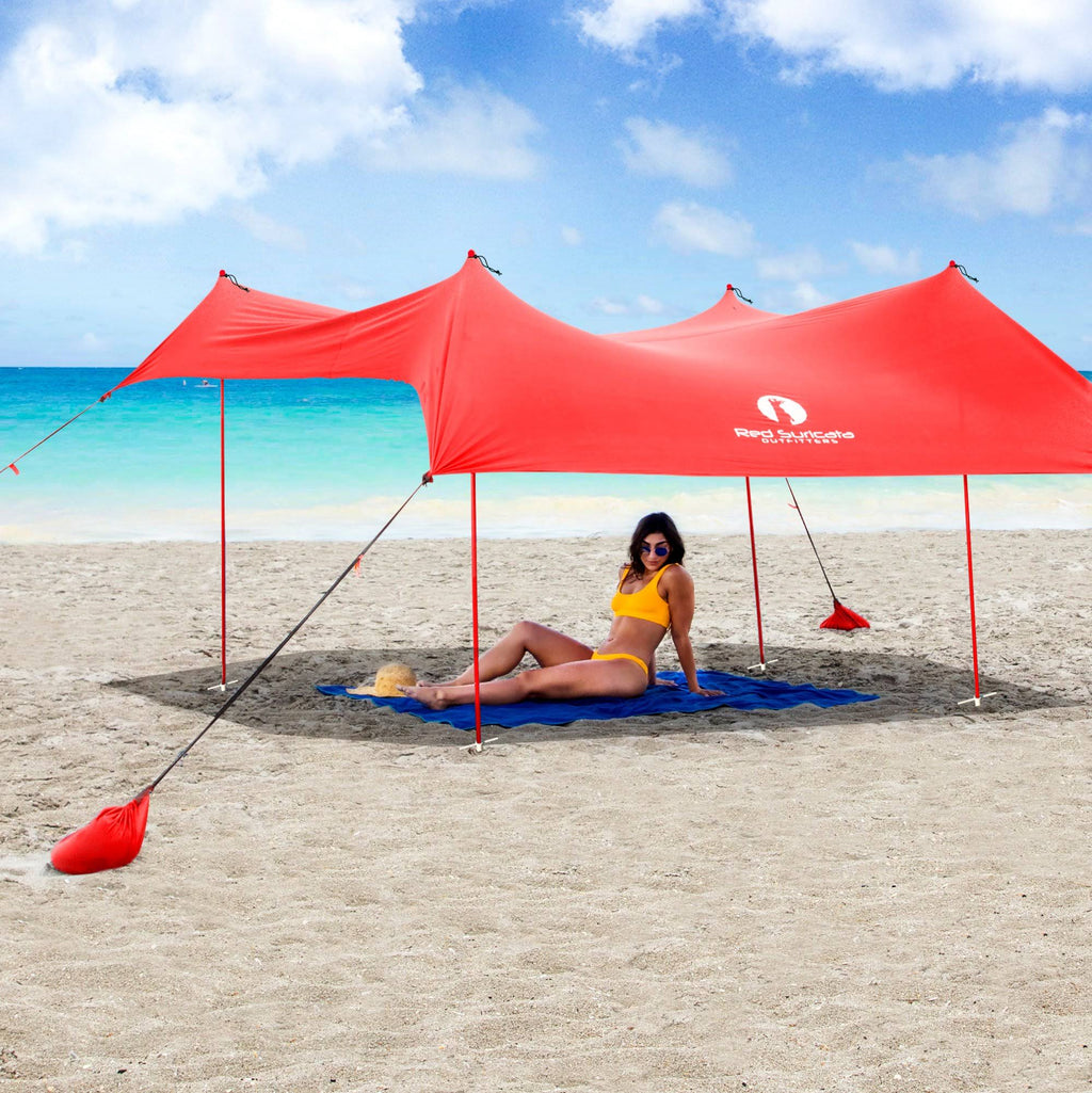 Red Large Beach Sun Shade Canopy Tent B499