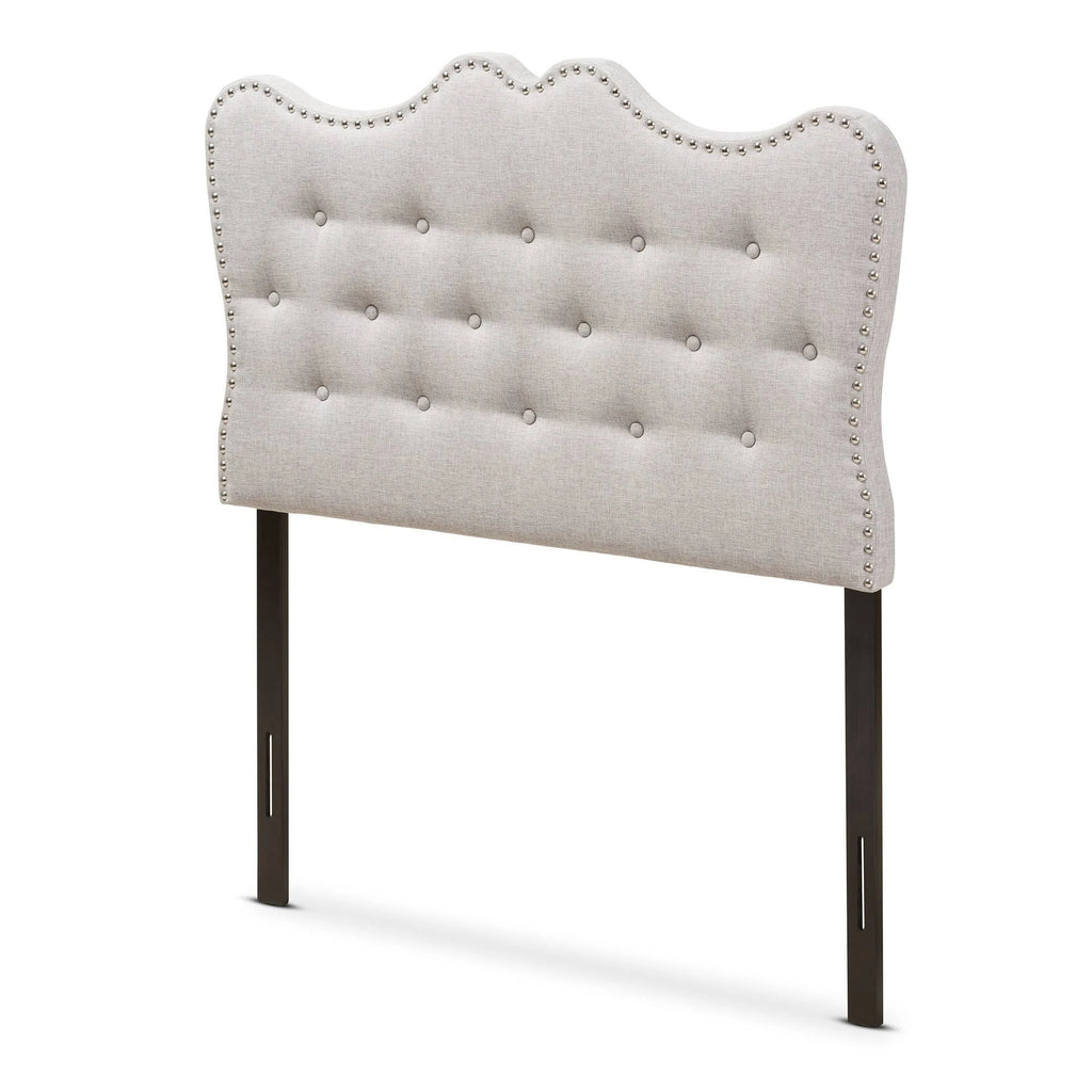 Greyish Beige Fabric Twin Headboard F621
