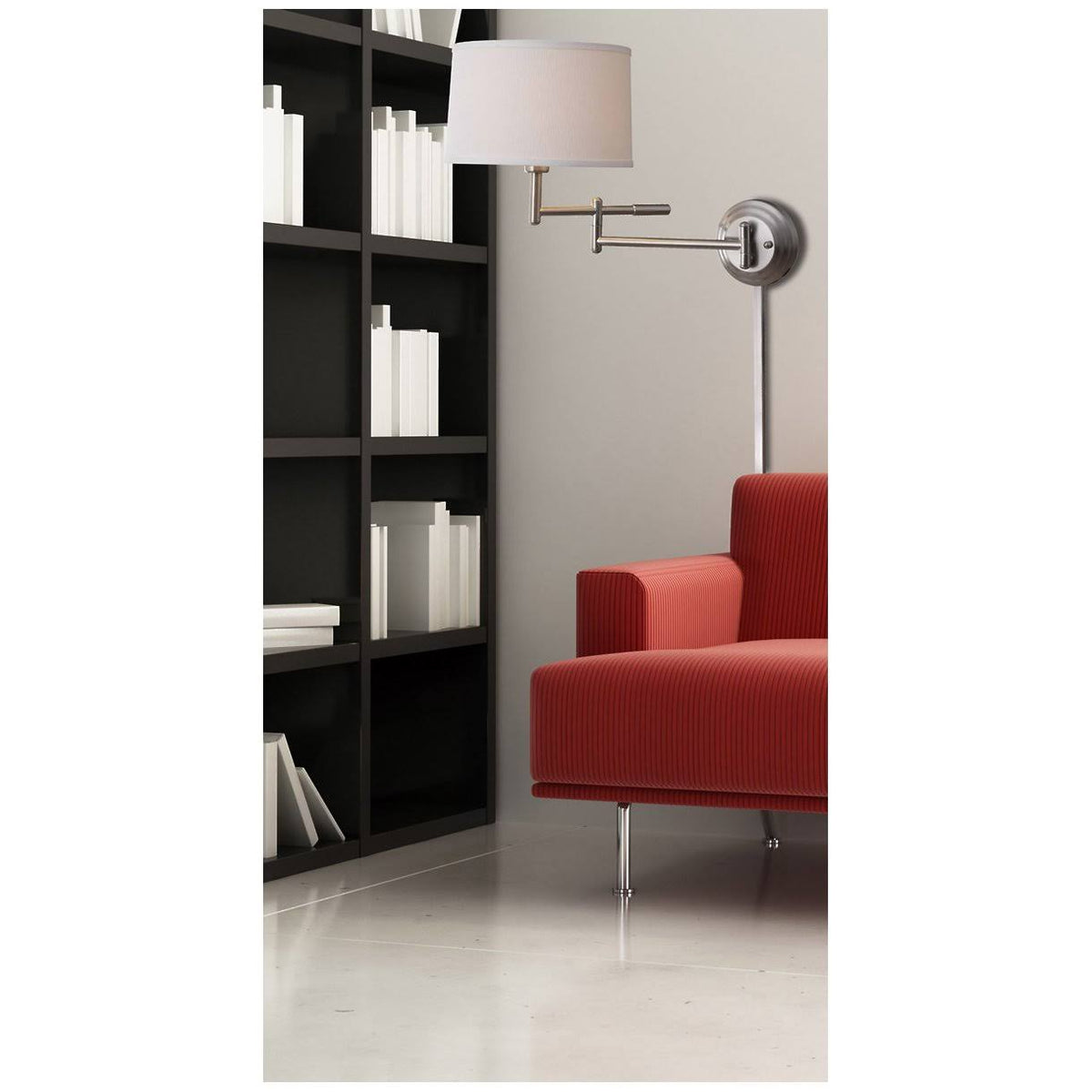 Brushed Steel Wall Swing Arm Lamp Z956