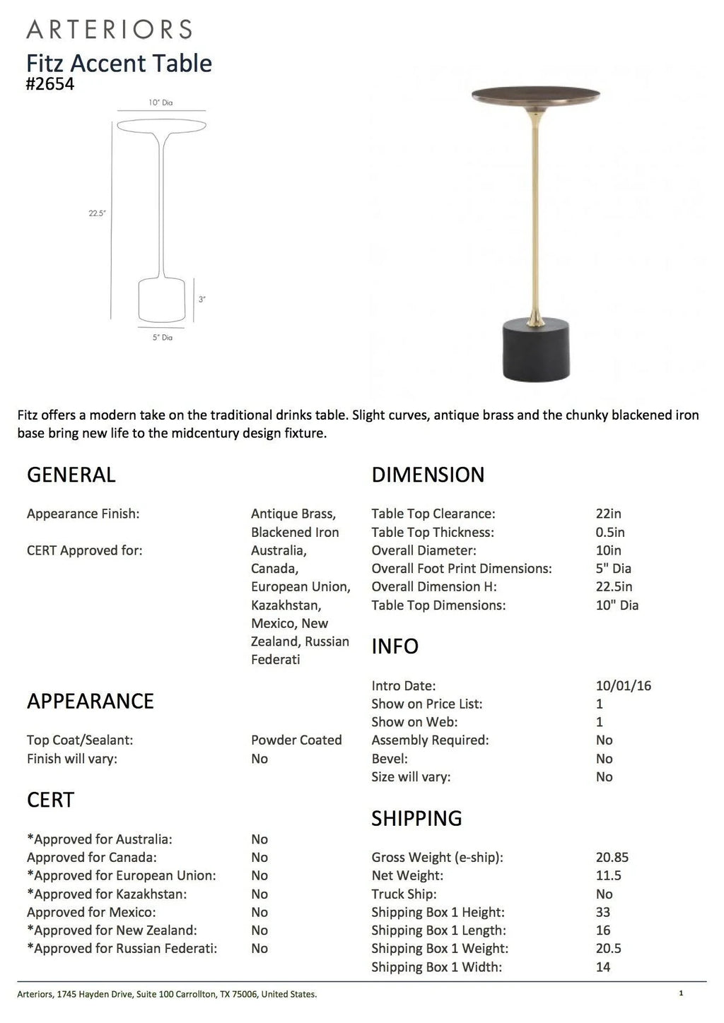 Fitz Accent Table T86081