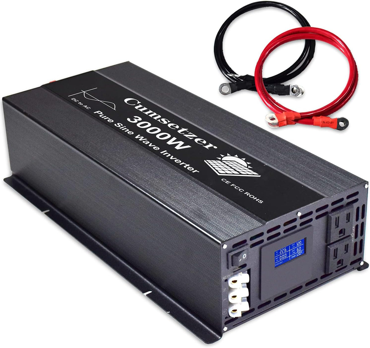 3000w 24v Pure Sine Wave Power Inverter with Dual US Outlet and LCD Display H50699