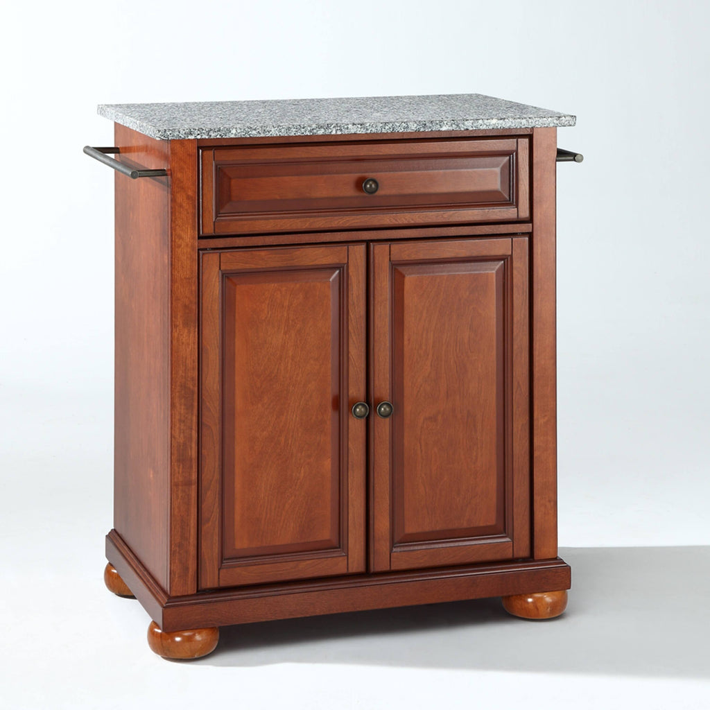 Solid Granite Top Portable Kitchen Island Q614