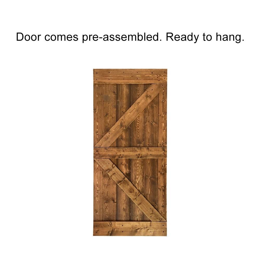 Sage Green Stained Solid Pine Wood Interior Sliding Barn Door Slab R564
