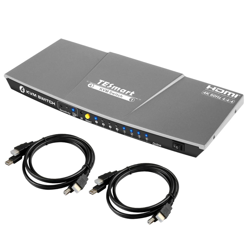 4 Port HDMI KVM Switch with Audio Output, 4K 60Hz, Includes 2 Cables K256999
