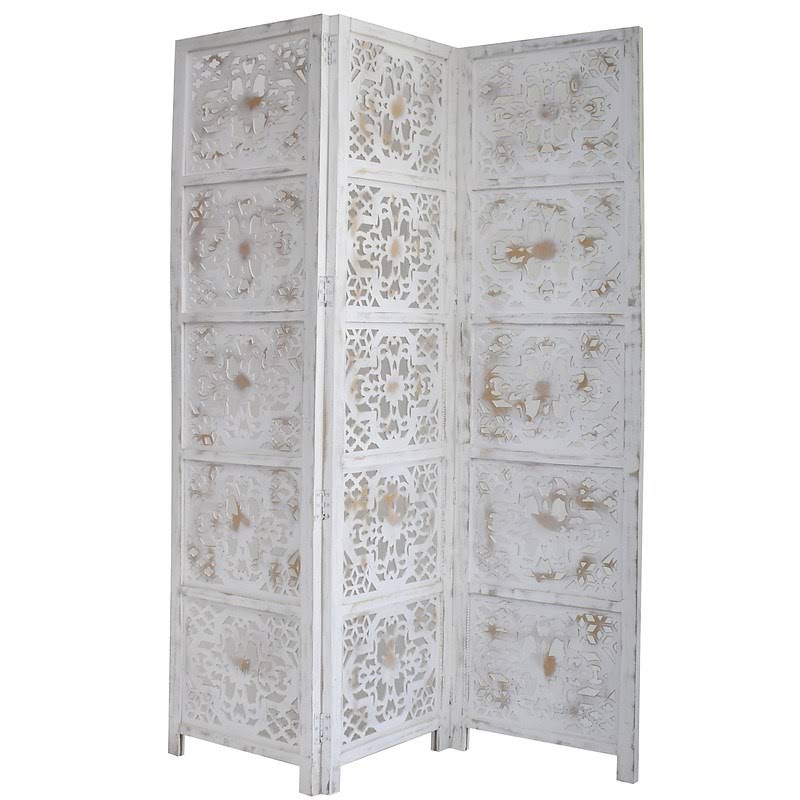 White 3 Panel Room Divider E497741