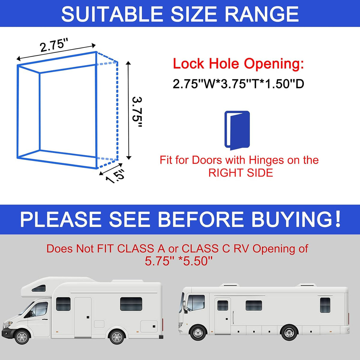 RV Keyless Entry Door Lock with Backlit Keypad and 2 Key Fobs K7828