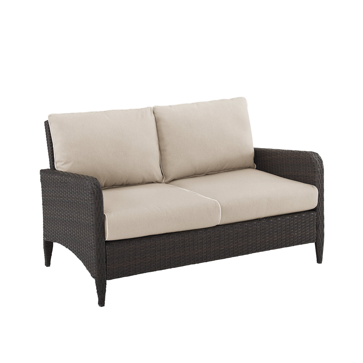 Beige Outdoor Wicker Loveseat C9014