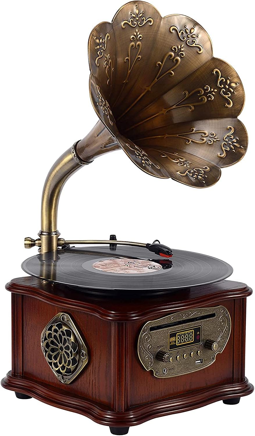 Vinyl Record Player Turntable Stereo System Bluetooth 4.2 T831