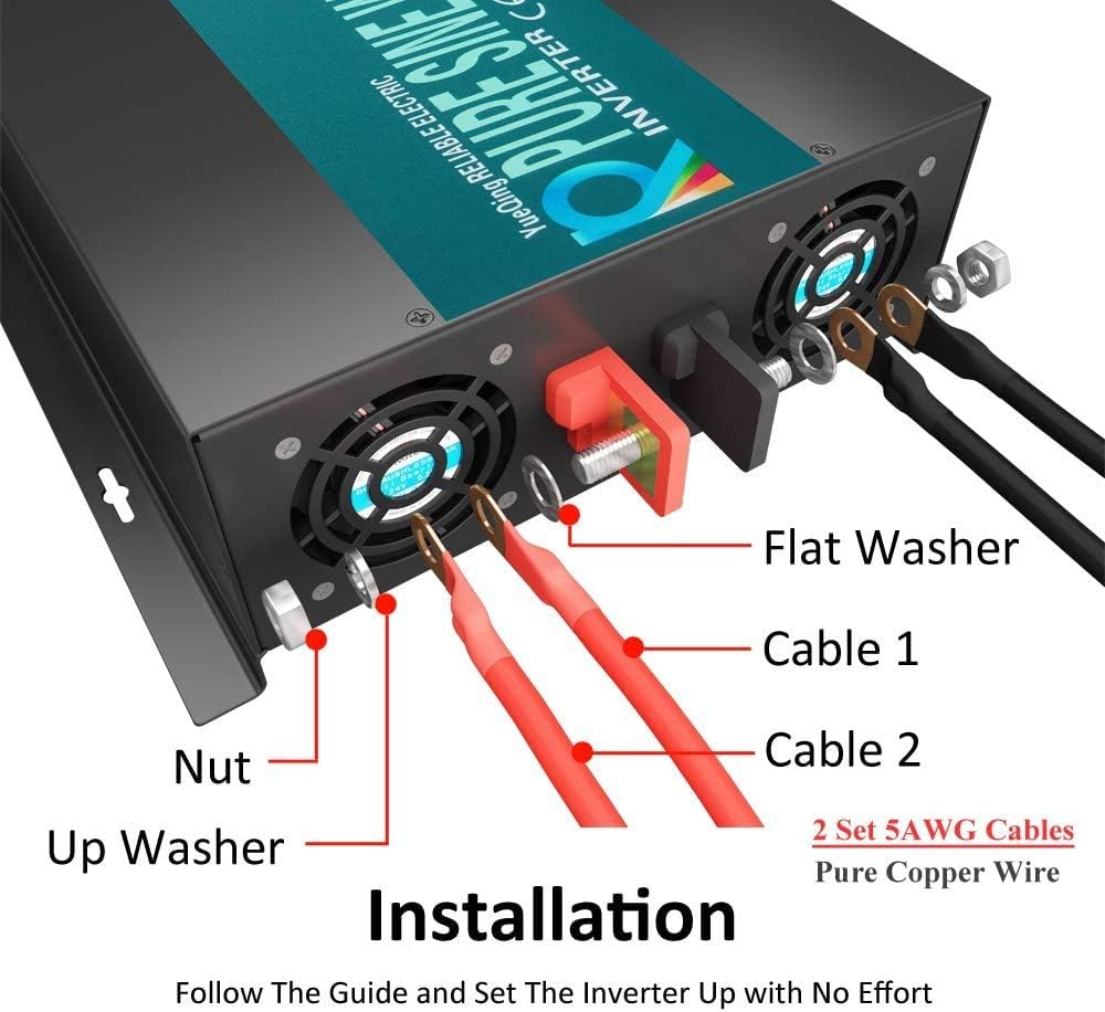 3000W 48V 120V Pure Sine Wave Power Inverter with 2 AC Outlets L394247