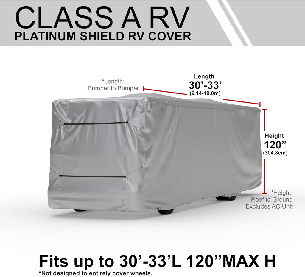 RV Cover for Class A RV 33' - 37' Long with Fleece Lining C25971