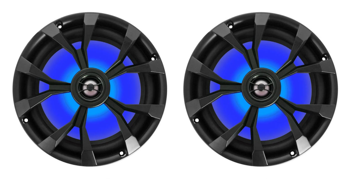 8" LED 900 Watt 360° Swivel Black Aluminum Wakeboard Tower Speakers R742523