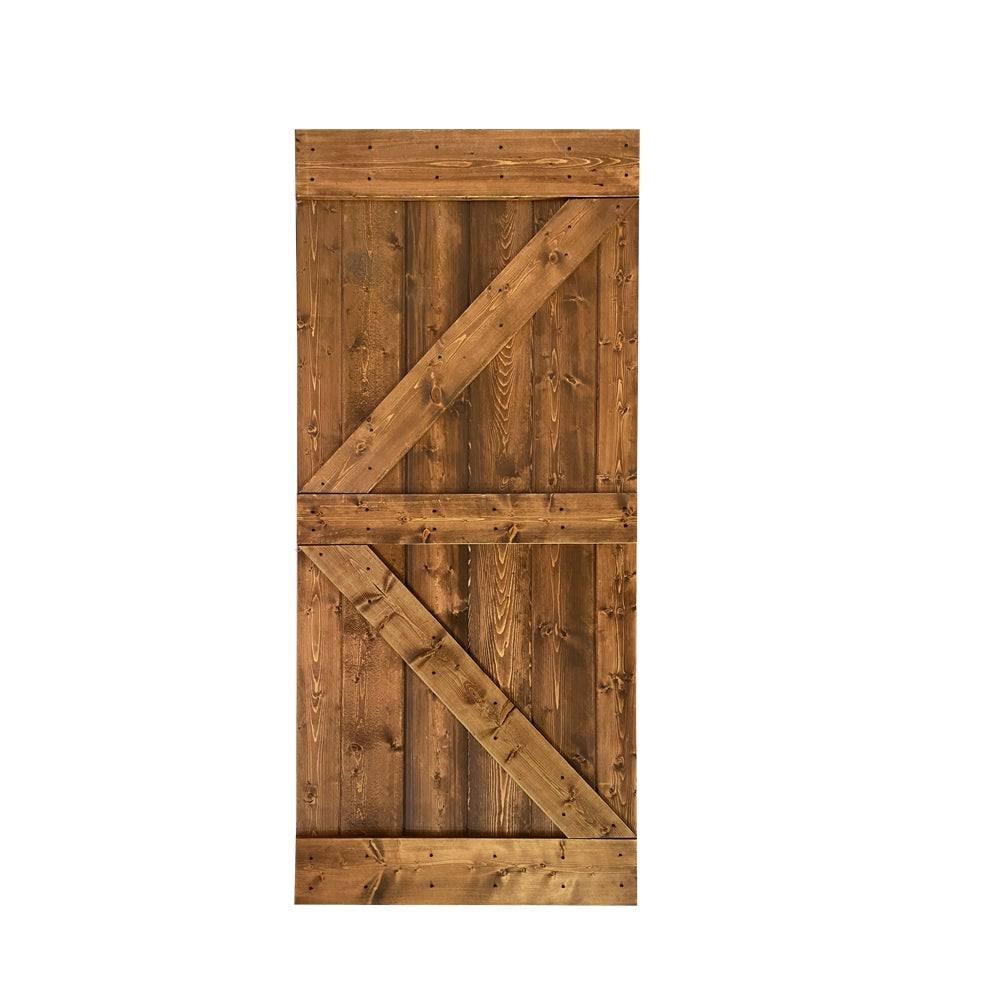 Sage Green Stained Solid Pine Wood Interior Sliding Barn Door Slab R564