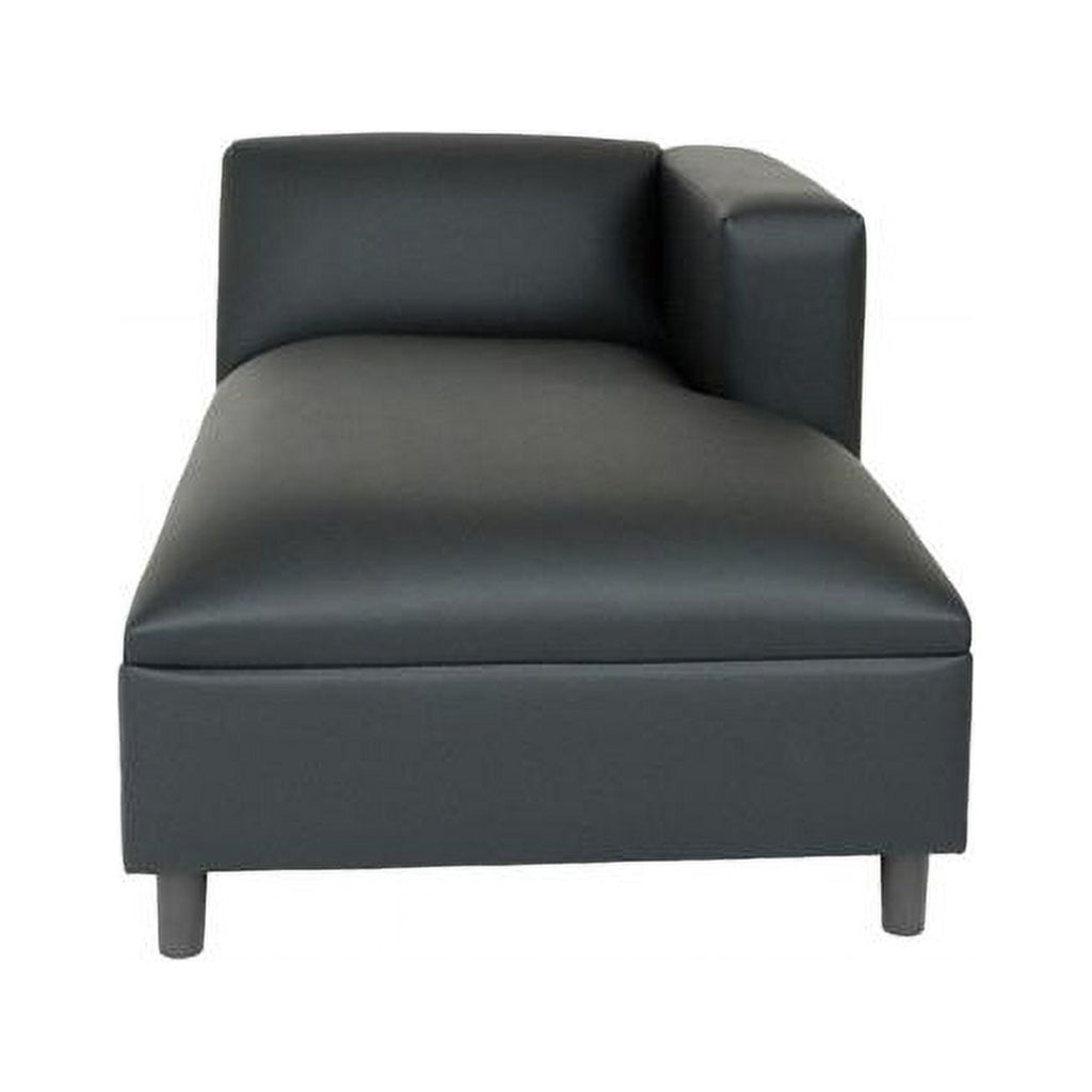 Black Faux Leather Lounge Chair A529