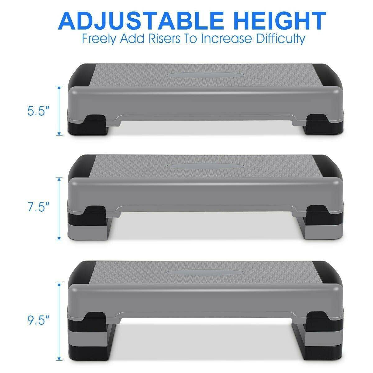 Adjustable Exercise Stepper with Risers W313