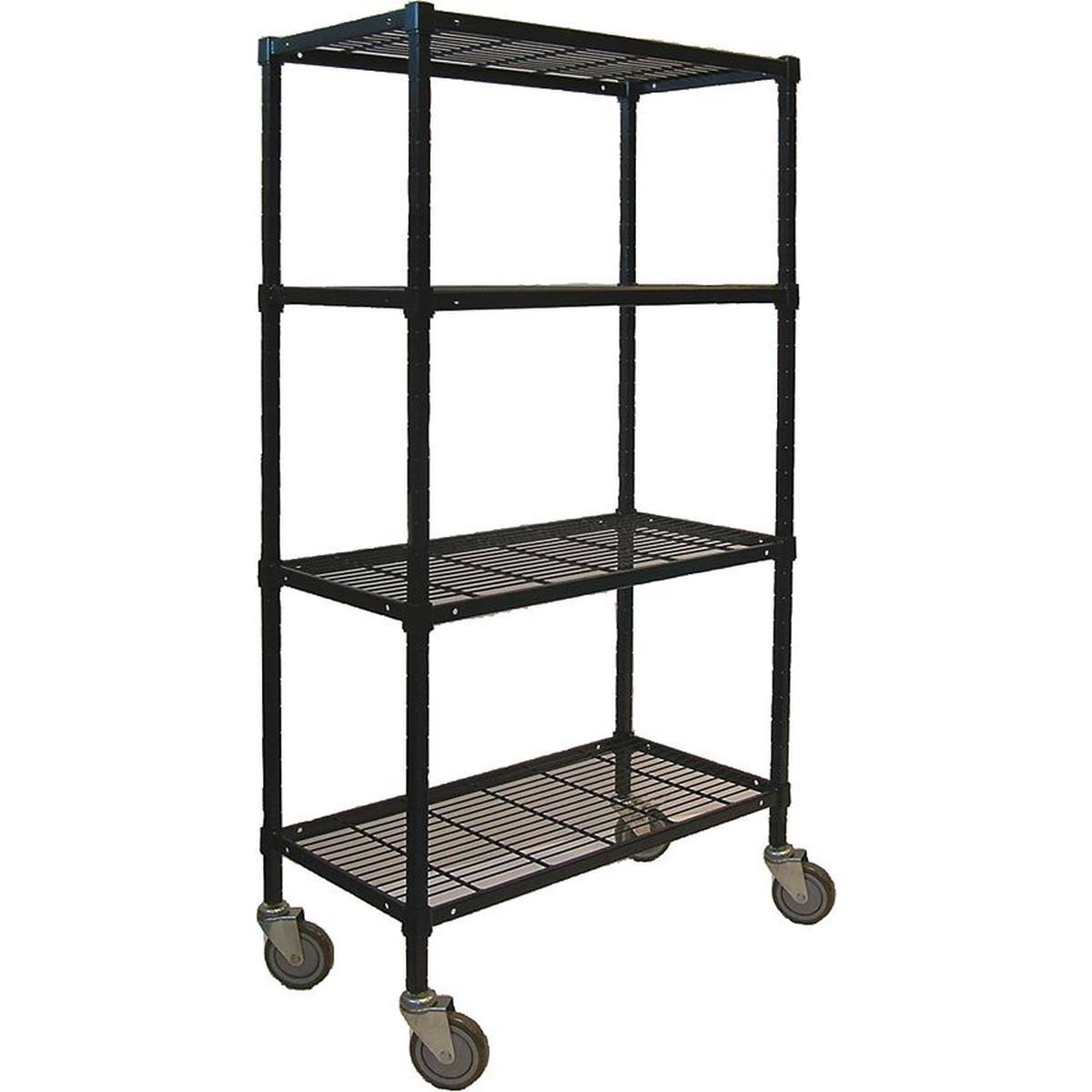 Black 4 Shelf Wire Cart A952716