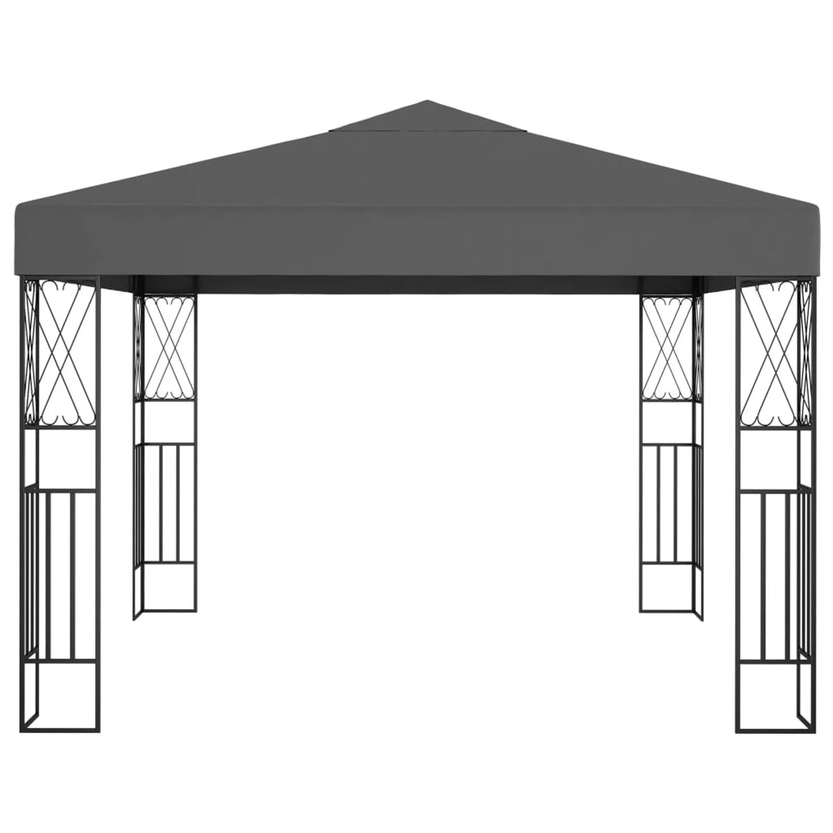 Party Tent Outdoor Gazebo Steel Frame Fabric Sunshade Shelter Canopy Anthracite 9.8ft x 9.8ft x 8.5ft B39221