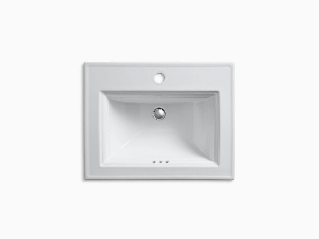 Biscuit Drop-in Bathroom Sink with Single Faucet Hole H34655