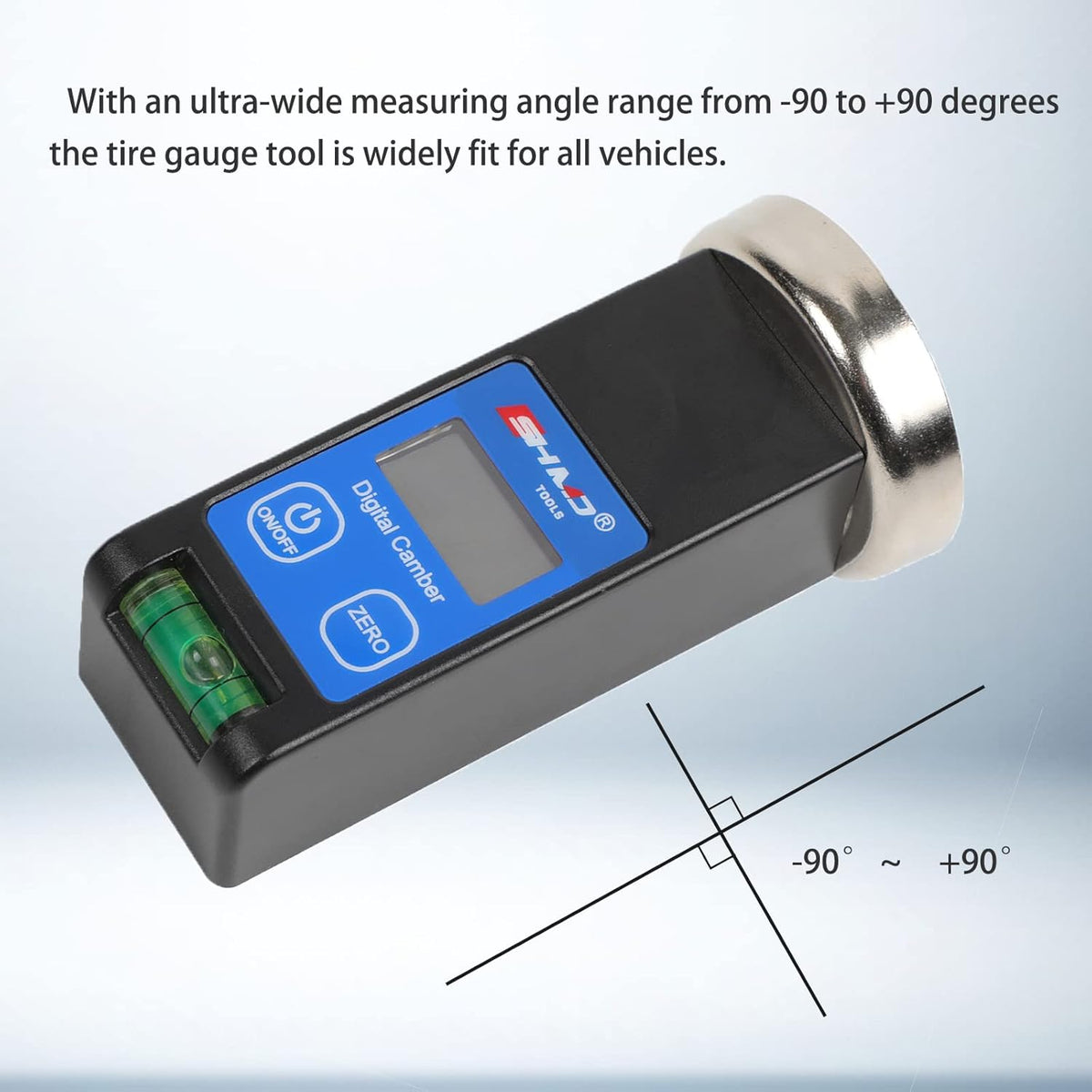 Universal Magnetic Camber Gauge Digital Wheel Alignment Tool with LCD Pack of 2 O1704