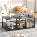 Charcoal Grey Rectangle Coffee Table with Storage Shelf C858835