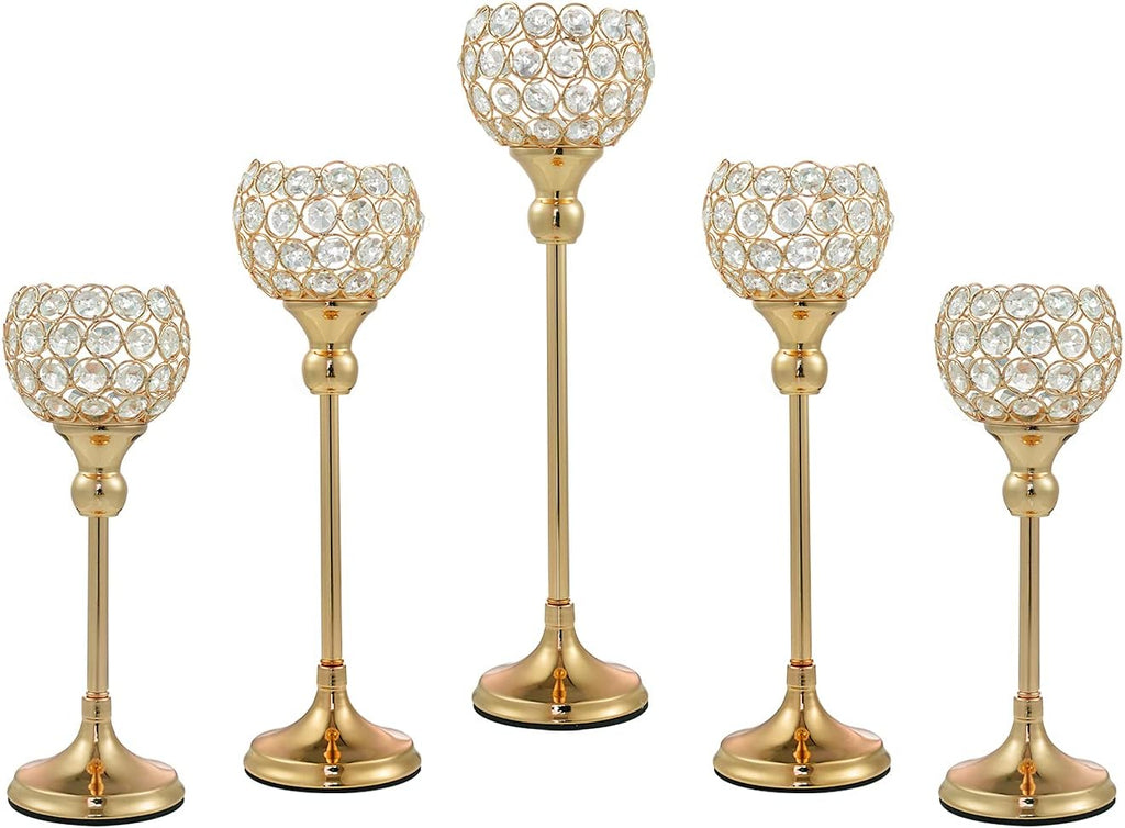 Sliver Crystal Candle Holder, 5Pcs Z666962